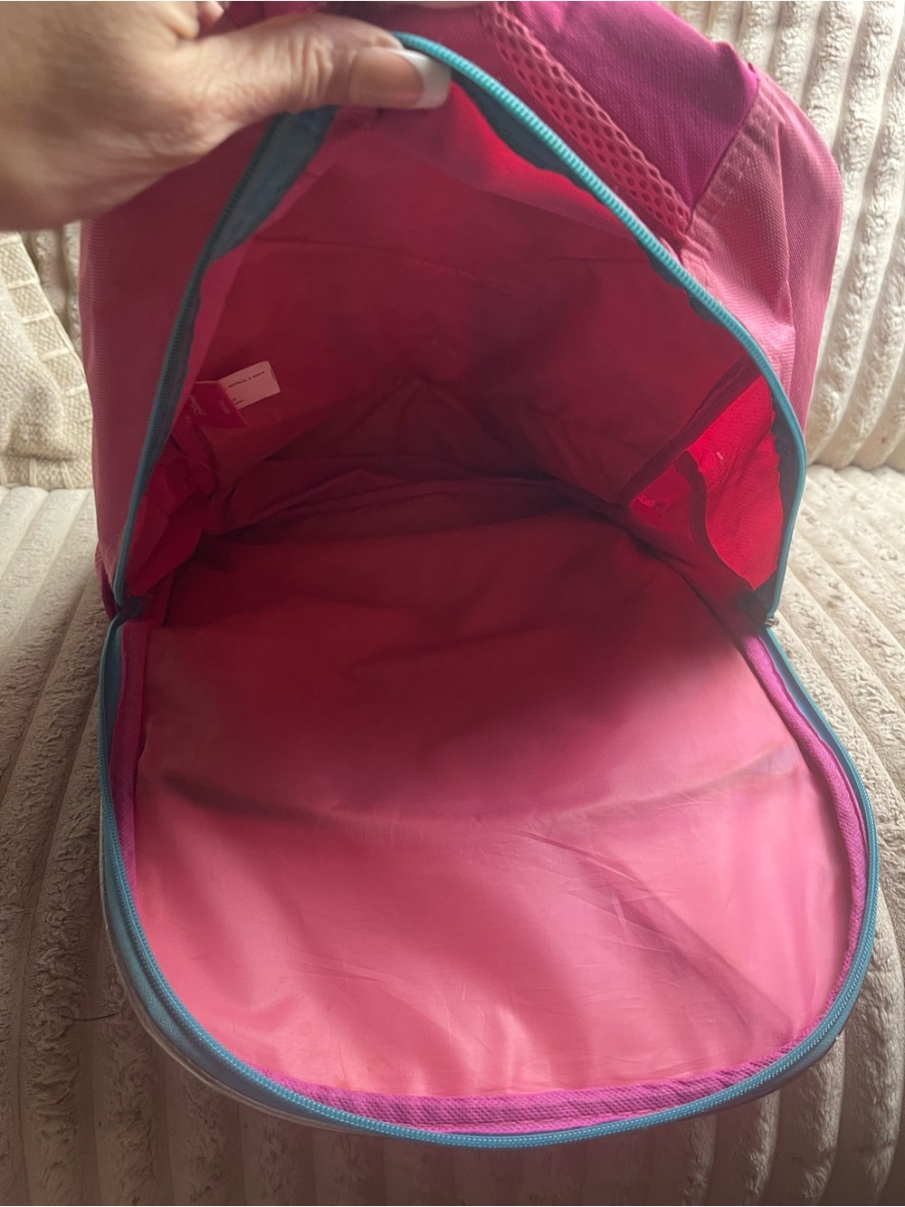 Disney Minnie Mouse Girls Backpack Pink Rainbow Heart Sequin Bow School - Picture 8 of 8